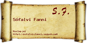 Sófalvi Fanni névjegykártya
