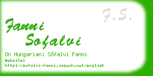 fanni sofalvi business card